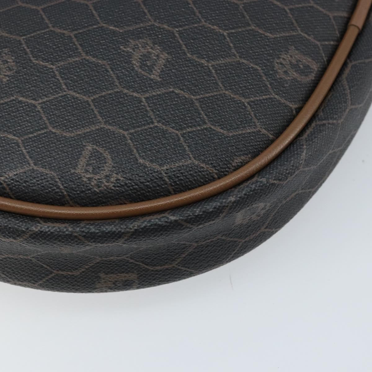 Christian Dior Vintage Honeycomb Shoulder Bag Canvas and Leather, BLACK, CANVAS, Shoulder bag