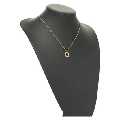 Christian Dior CD Round Pendant Necklace Metal, GOLD, METAL, Necklace