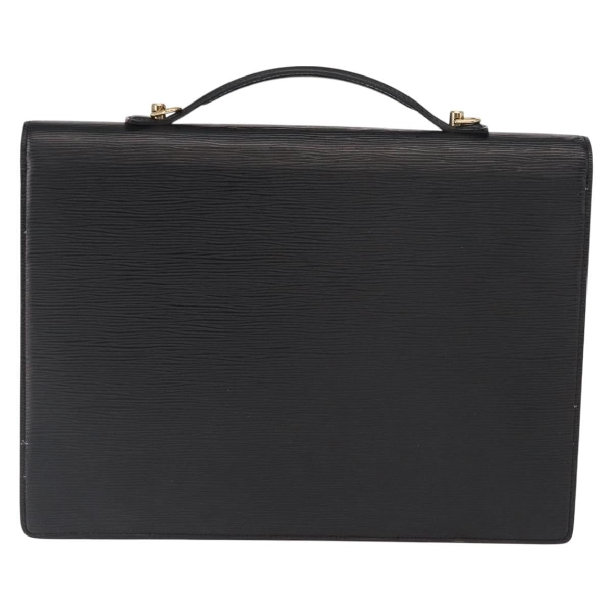 Louis Vuitton Porte Documents Bandouliere Briefcase Epi Leather, BLACK, LEATHER, Briefcase