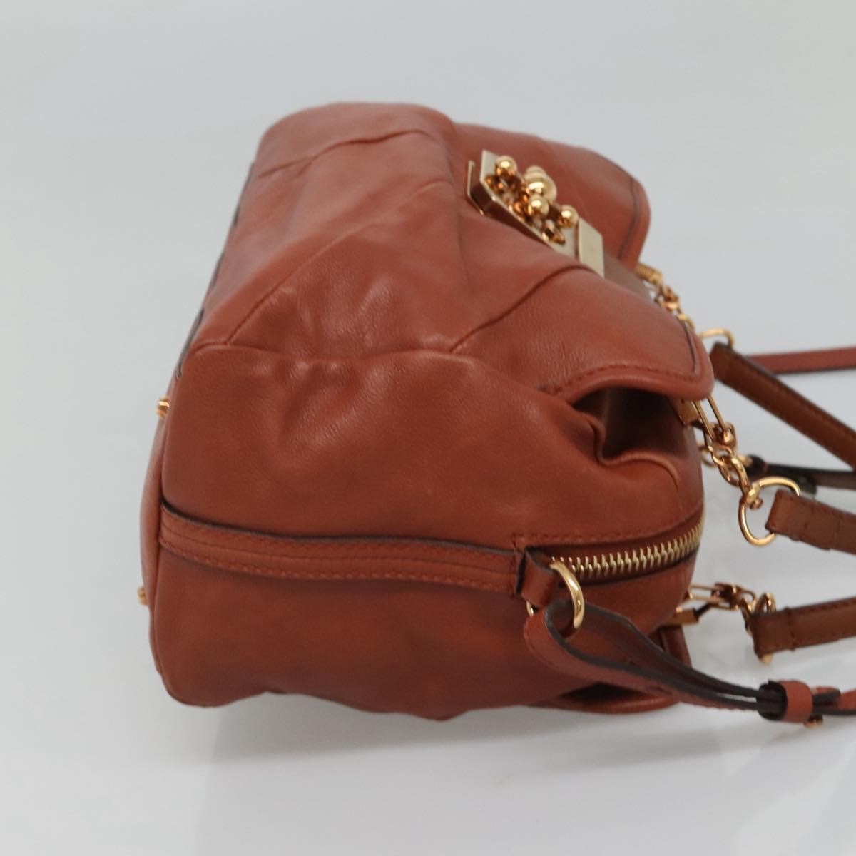 Chloe Elsie Satchel Leather, BROWN, LEATHER, Handbag