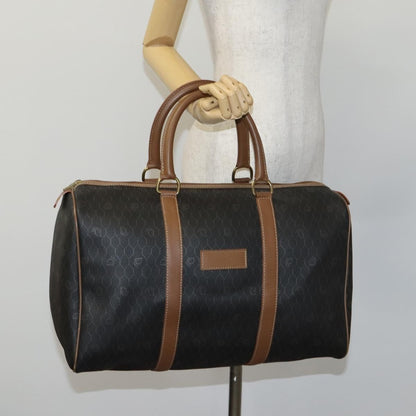 Christian Dior Vintage Honeycomb Handbag Canvas Leather, BLACK, CANVAS, Handbag