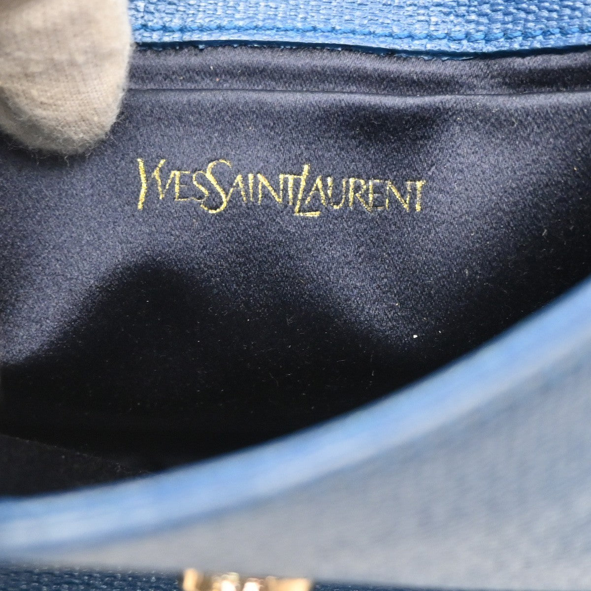 Saint Laurent Chyc Flap Bag Leather, NAVY, LEATHER, Shoulder bag