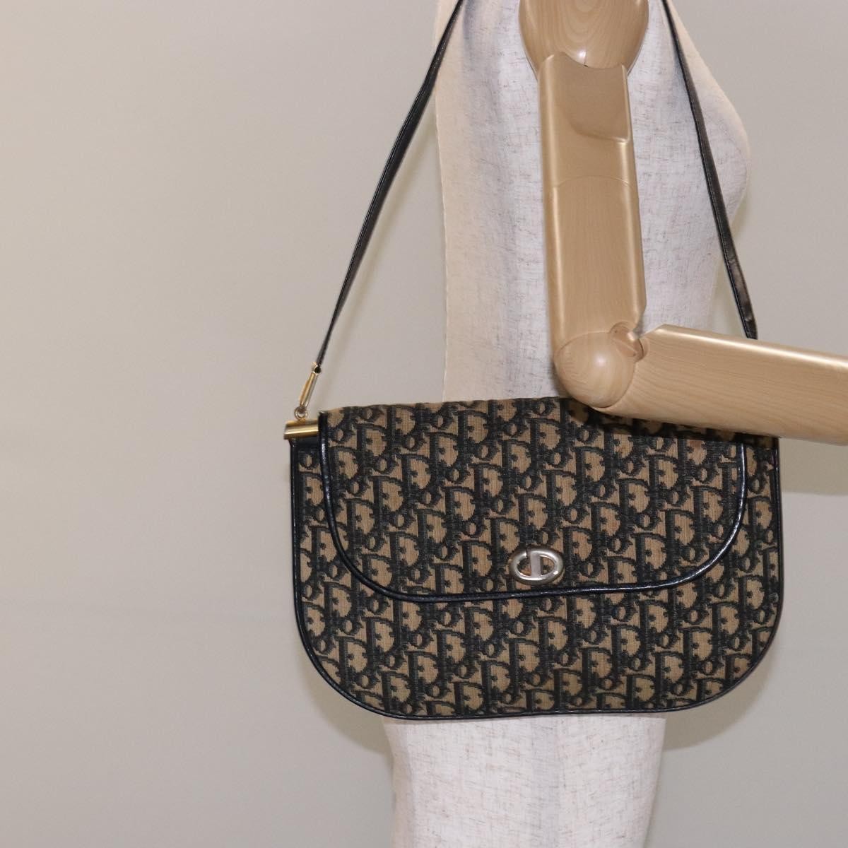 Christian Dior Vintage CD trotter Shoulder bag Canvas, NAVY, CANVAS, Shoulder bag
