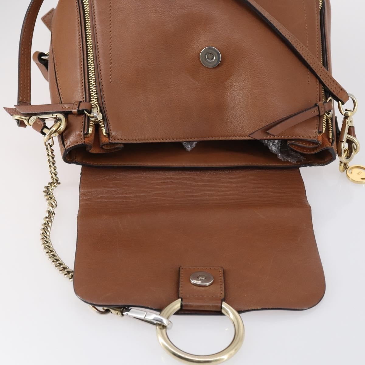 Chloe Faye Backpack Leather and Suede, BROWN, SUEDE, Backpack