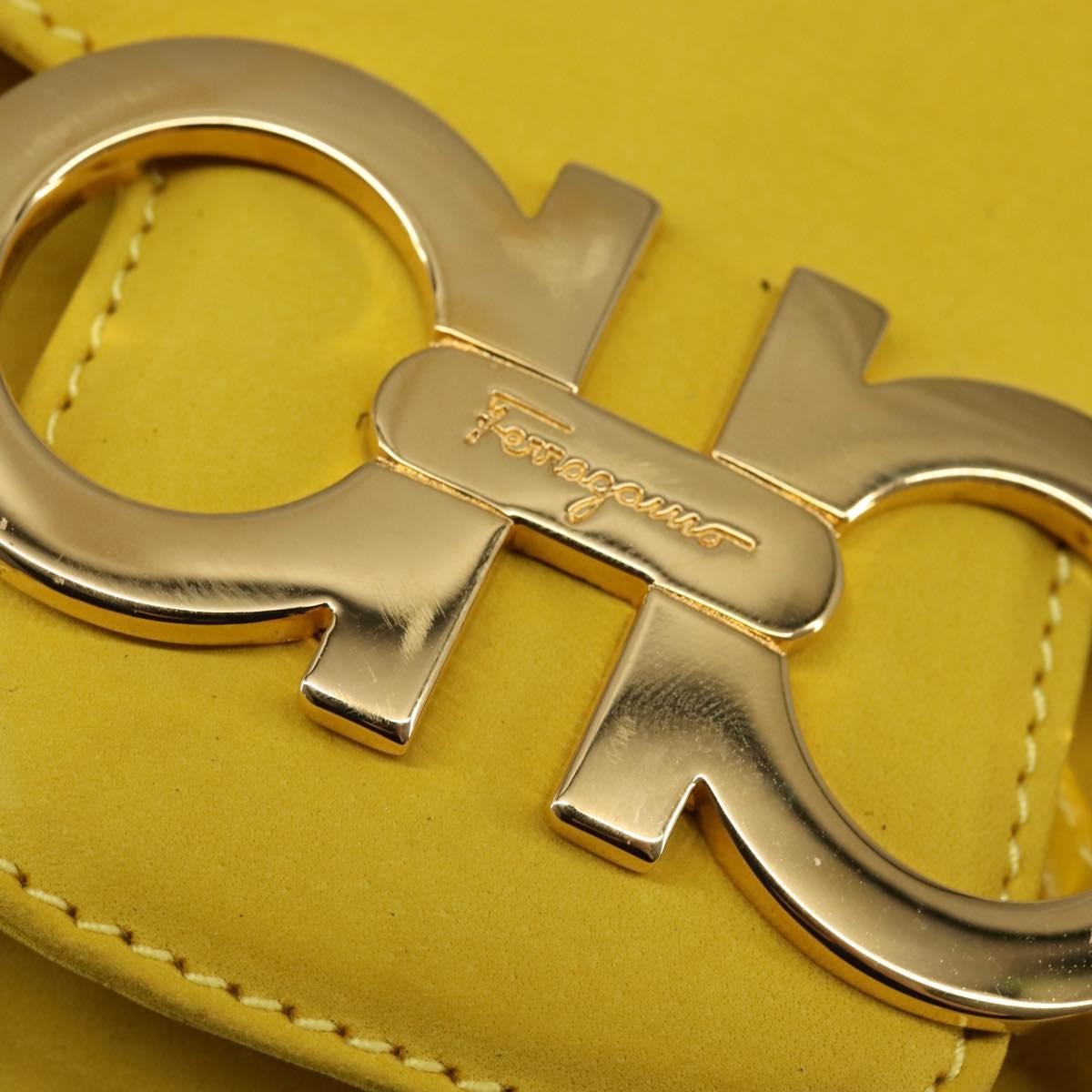 Salvatore Ferragamo Gancini Backpack Suede, YELLOW, SUEDE, Backpack