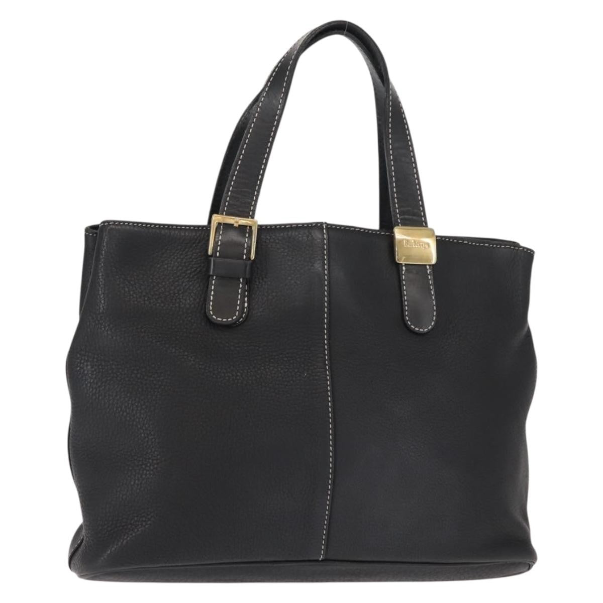 Burberry Vintage Handbag Leather, BLACK, LEATHER, Handbag
