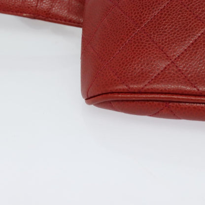 Chanel Vintage Zip Belt Bag Quilted Caviar, Red, Leather, Shoulder Bag