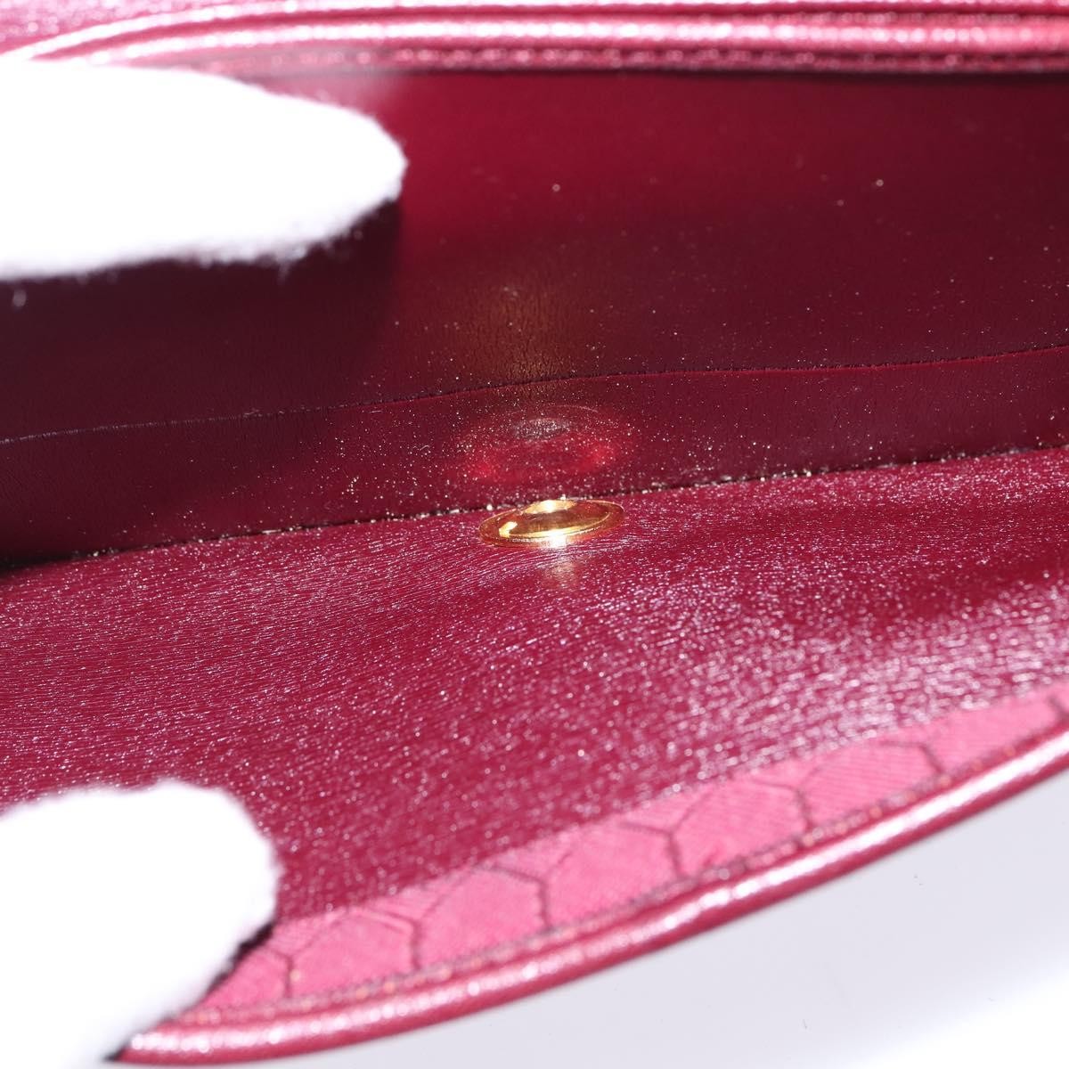 Christian Dior Flap chain Shoulder bag Leather, BURGUNDY, LEATHER, Shoulder bag
