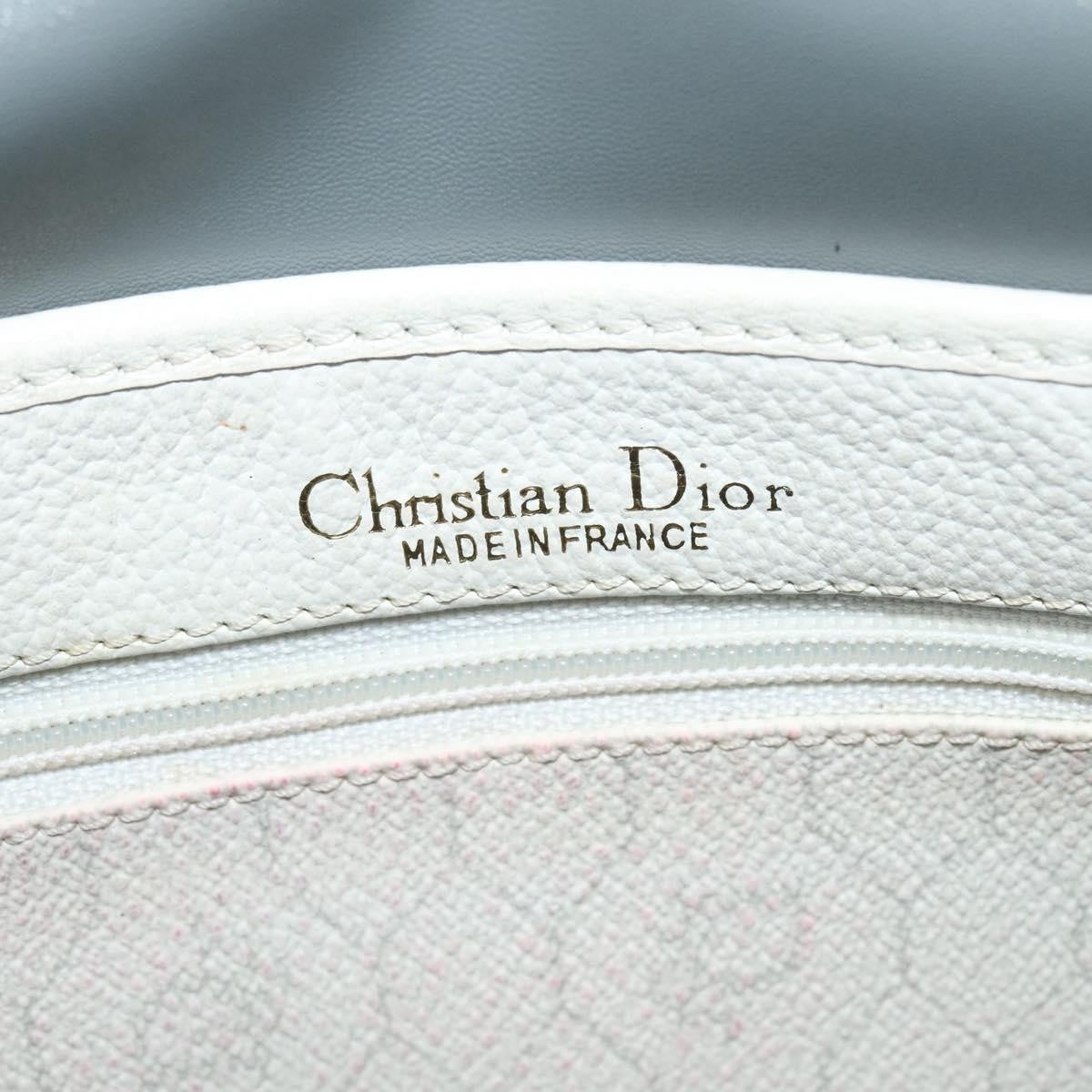 Christian Dior Vintage Honeycomb Flap Crossbody Bag Coated Canvas, WHITE, CANVAS, Crossbody bag