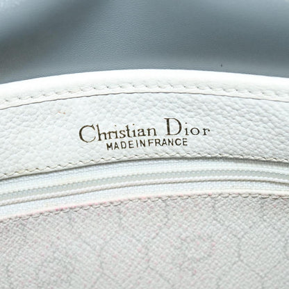 Christian Dior Vintage Honeycomb Flap Crossbody Bag Coated Canvas, WHITE, CANVAS, Crossbody bag