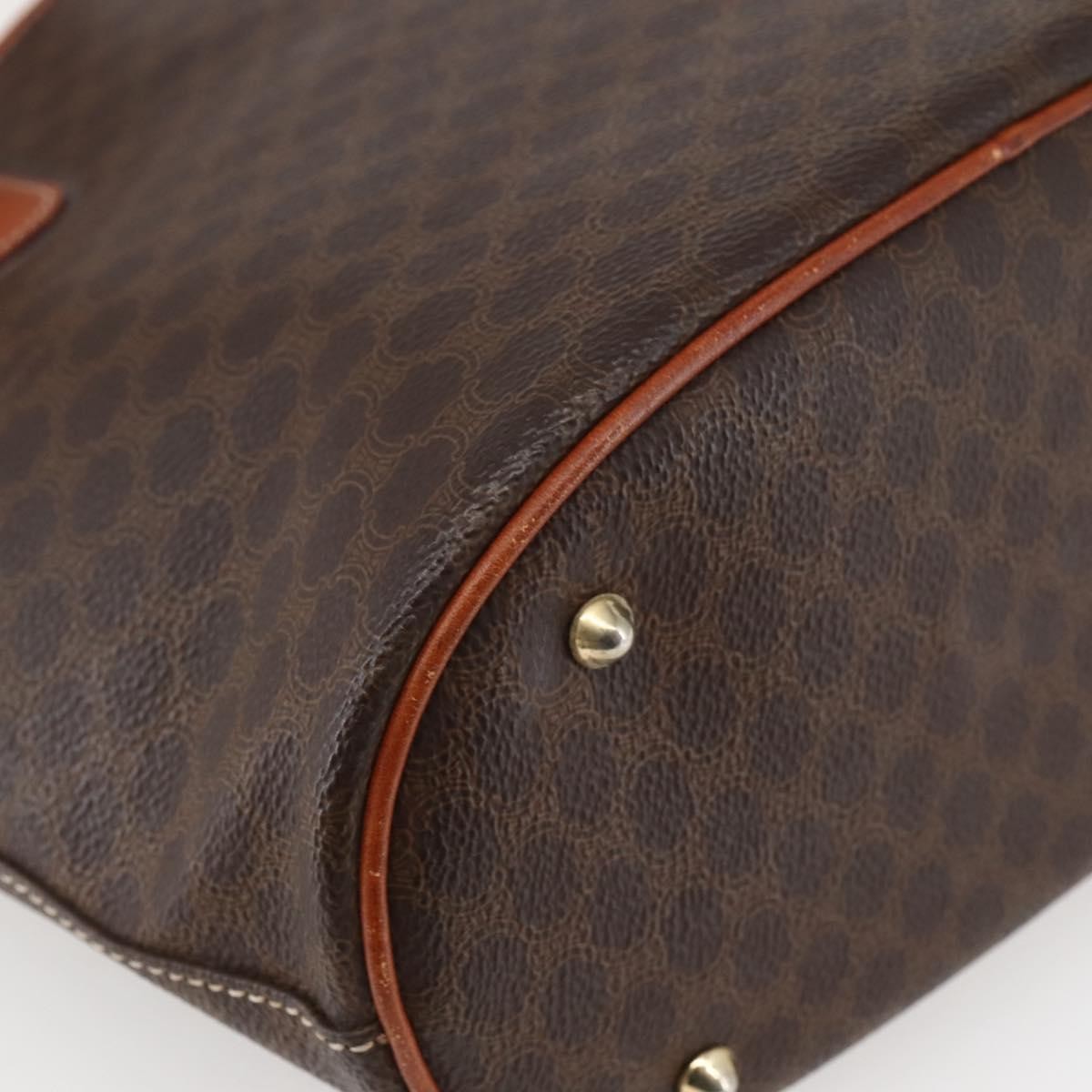 Celine Vintage Macadam Shopper Tote Coated Canvas, BROWN, CANVAS, Tote bag