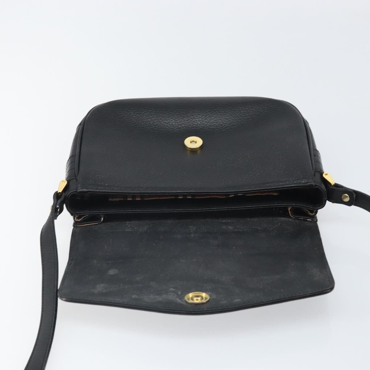 Burberry Flap Shoulder Bag Leather, BLACK, LEATHER, Shoulder bag