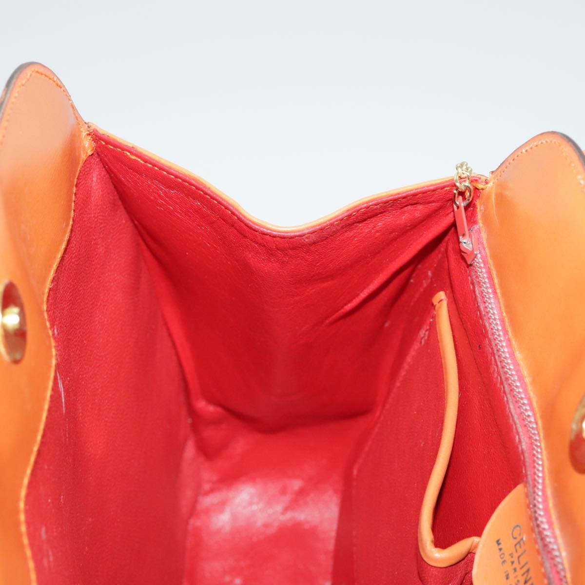Celine Tote bag Leather, ORANGE, LEATHER, Handbag