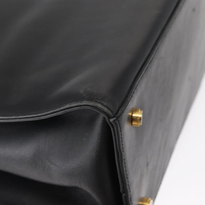 Salvatore Ferragamo Gancini Shoulder Bag Leather, BLACK, LEATHER, Shoulder bag