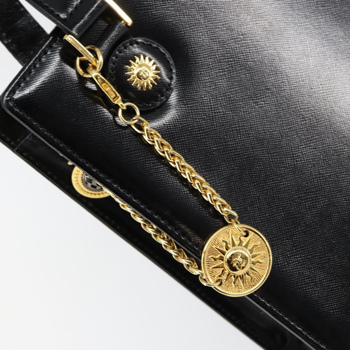 Versace Vintage Shoulder Bag Leather, BLACK, LEATHER, Tote bag
