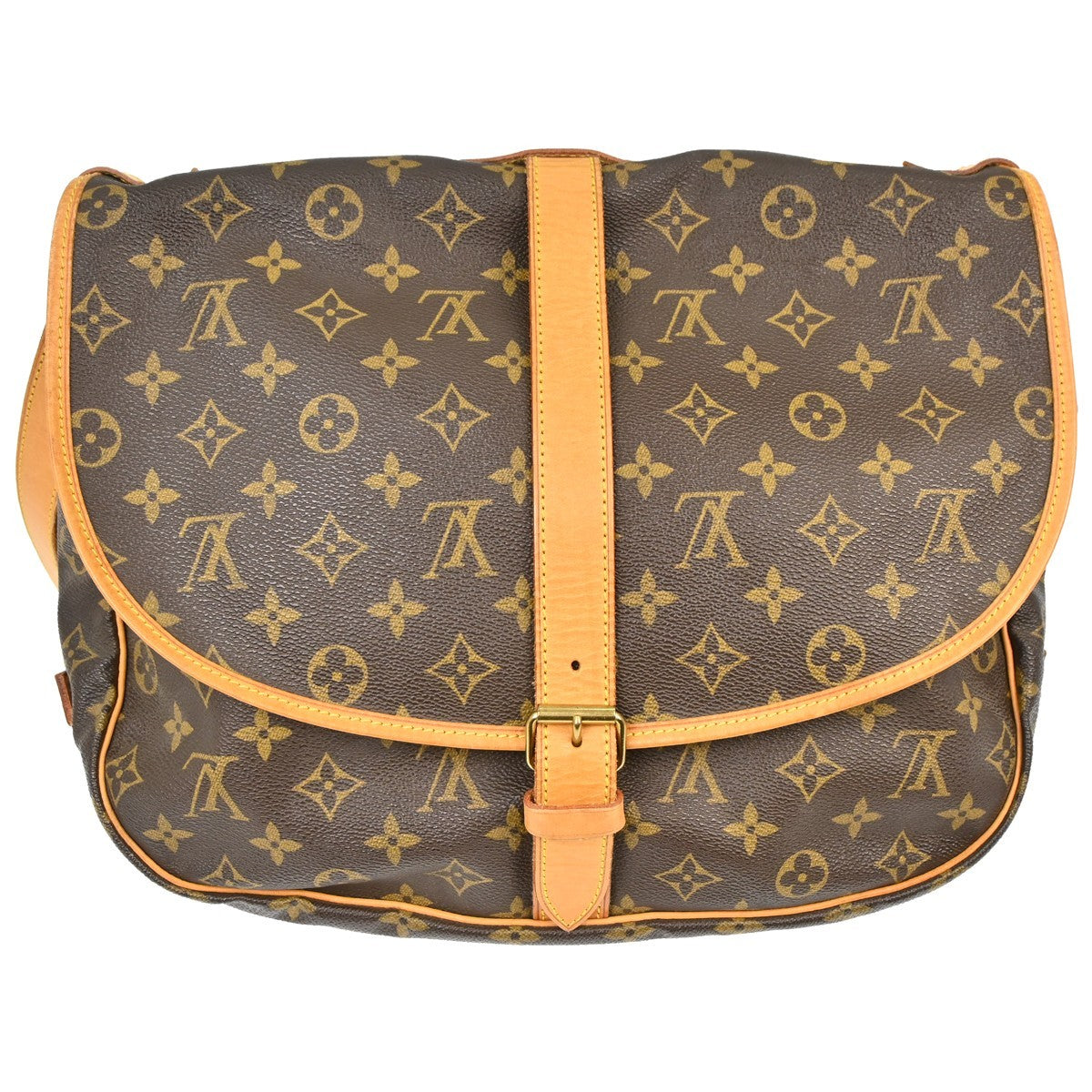 Louis Vuitton Saumur Handbag Monogram Canvas, Brown, Canvas, Shoulder Bag