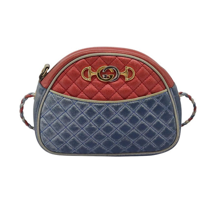 Gucci Trapuntata Camera Shoulder Bag Lambskin, RED, LEATHER, Shoulder bag