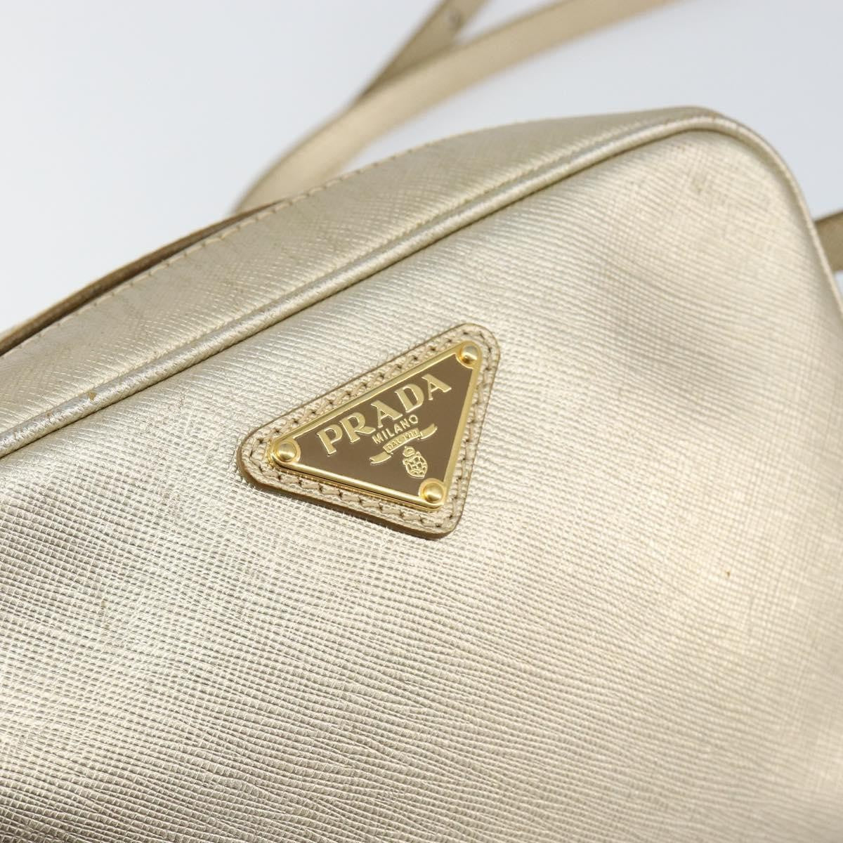Prada Camera Shoulder Bag Saffiano Leather, GOLD, LEATHER, Shoulder bag