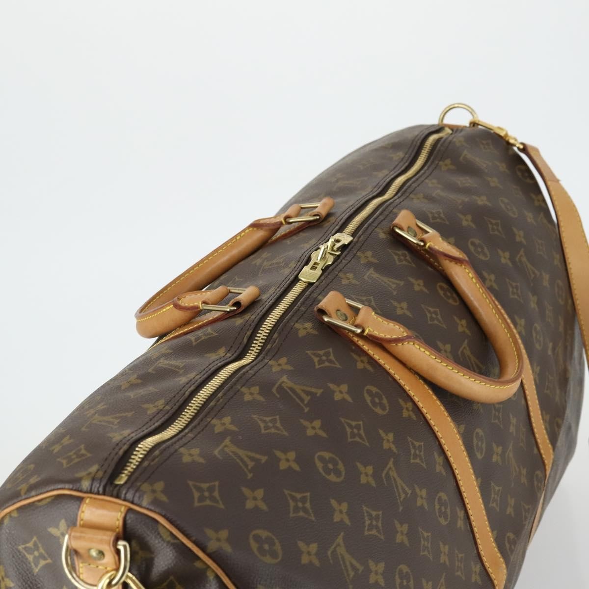 Louis Vuitton Keepall Bandouliere Bag Monogram Canvas, BROWN, CANVAS, Travel bag