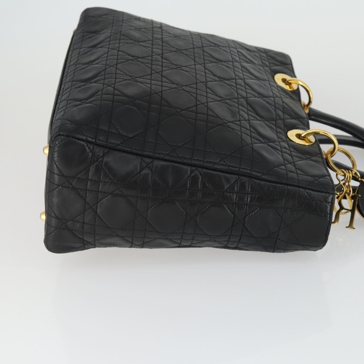 Christian Dior Vintage Lady Dior Bag Cannage Quilt Lambskin, BLACK, LEATHER, Handbag