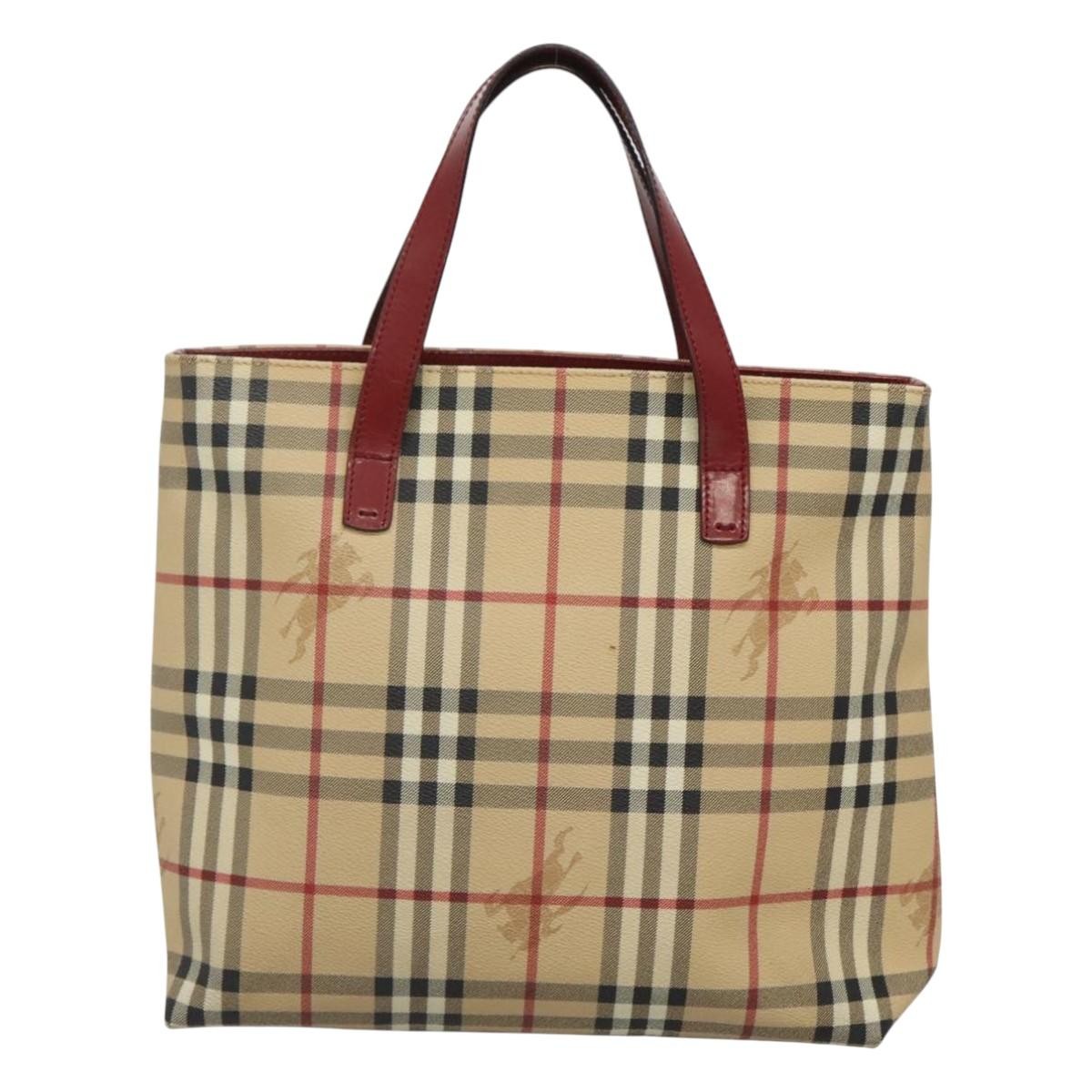 Burberry Nova Check Tote Canvas and Leather, BEIGE, CANVAS, Tote bag