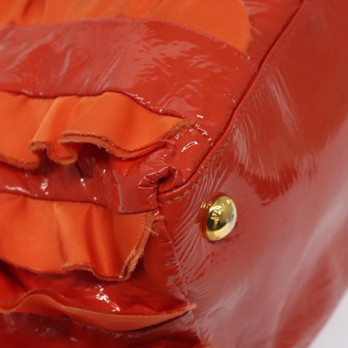 Prada Open Tote Ruffled Tessuto, ORANGE, NYLON, Handbag