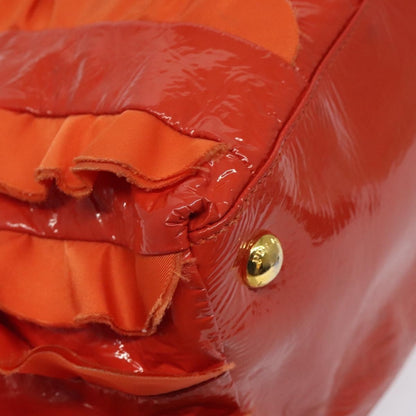 Prada Open Tote Ruffled Tessuto, ORANGE, NYLON, Handbag