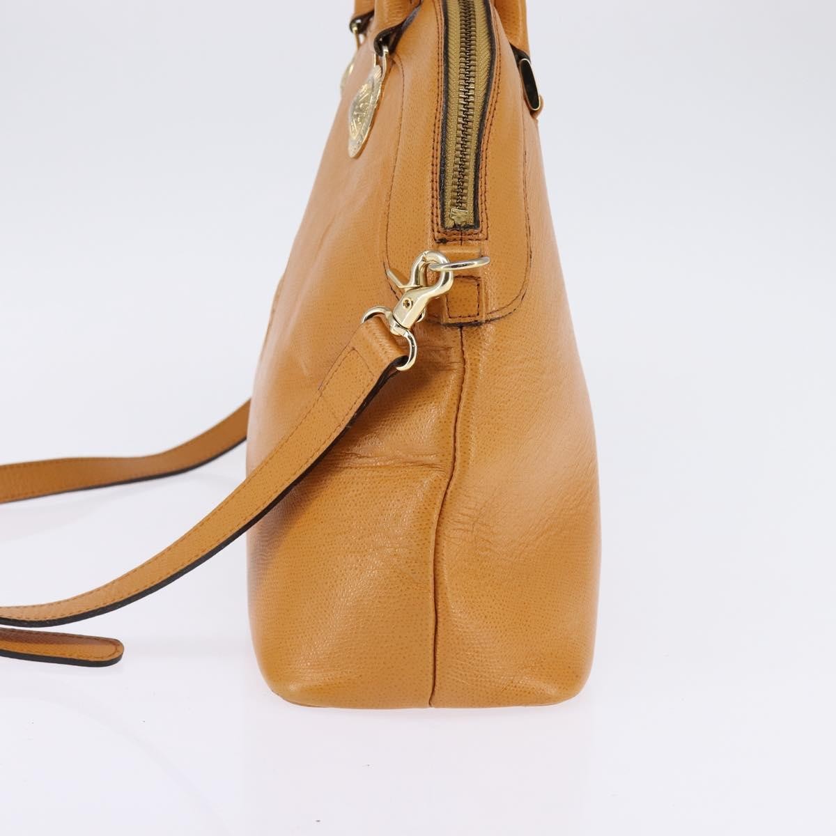 Versace Vintage Sun Zip Satchel Embossed Leather, BEIGE, LEATHER, Handbag