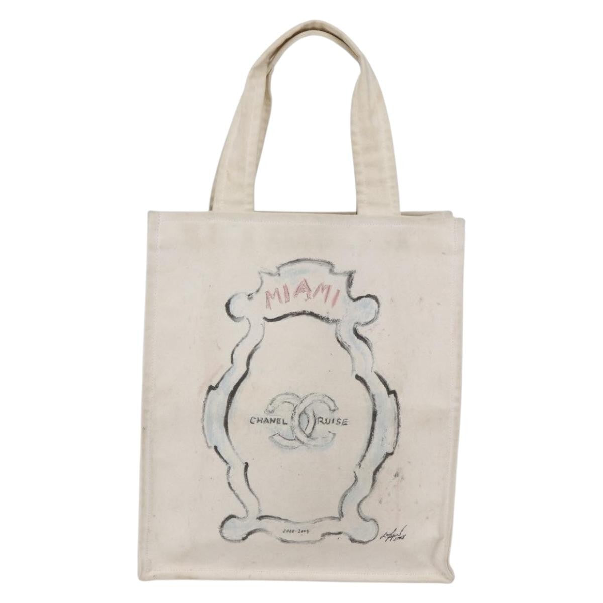 Chanel Cruise Tote Printed Canvas, BEIGE, CANVAS, Tote bag