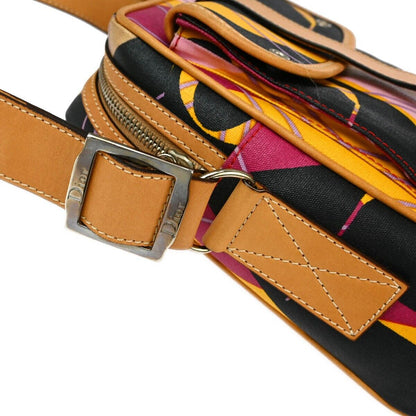 Christian Dior Argyle Check Shoulder Bag Canvas with Leather, MULTICOLOUR, CANVAS, Shoulder bag