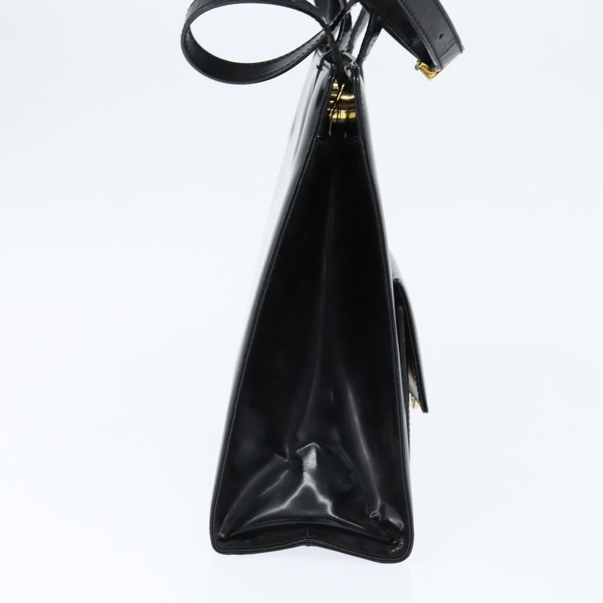 Salvatore Ferragamo Gancini handbag Patent leather, BLACK, PATENT_LEATHER, Handbag