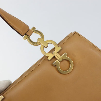 Salvatore Ferragamo Gancini handbag Leather, BEIGE, LEATHER, Handbag