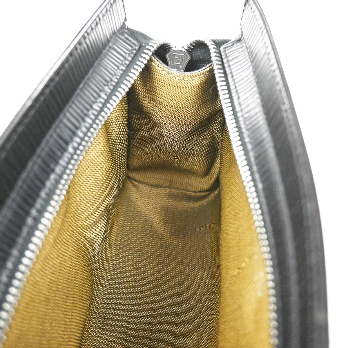 Fendi FENDI Logo Clutch Leather, BLACK, LEATHER, Clutche & pouche