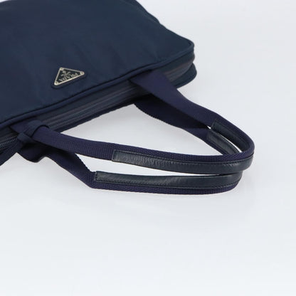 Prada Zip Around Tote Tessuto, Navy, Nylon, Handbag