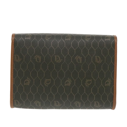 Christian Dior Vintage Honeycomb chain Canvas, KHAKI, CANVAS, Shoulder bag