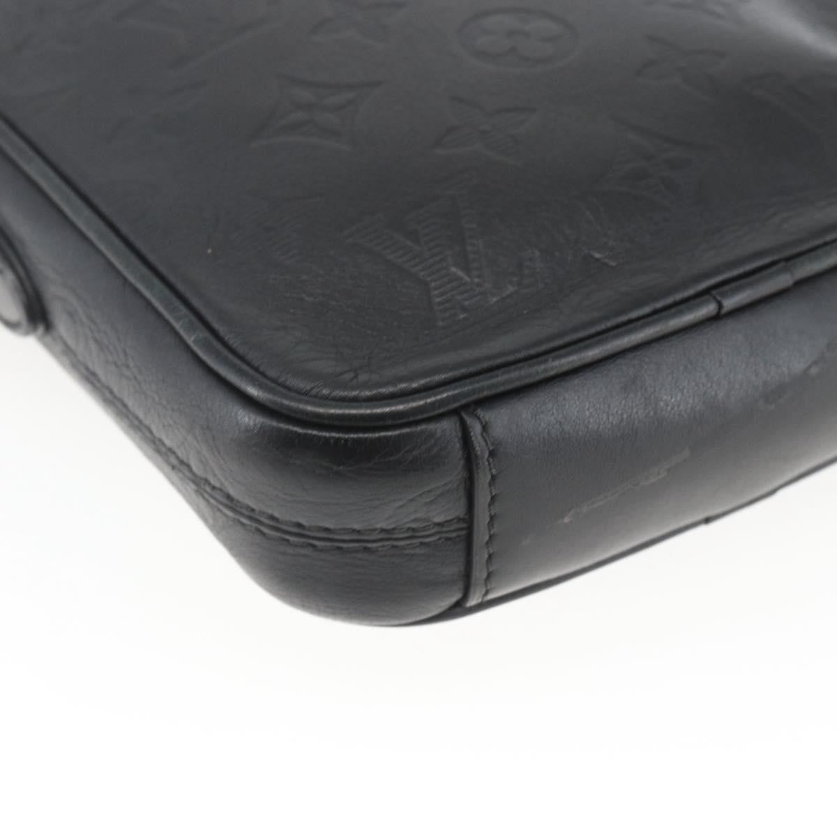 Louis Vuitton Danube Handbag Monogram Shadow Leather, BLACK, LEATHER, Shoulder bag