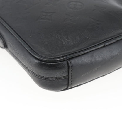 Louis Vuitton Danube Handbag Monogram Shadow Leather, BLACK, LEATHER, Shoulder bag