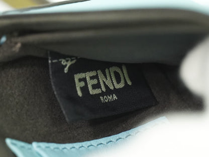 Fendi Double Baguette Embroidered Studded Leather, WHITE, LEATHER, Shoulder bag