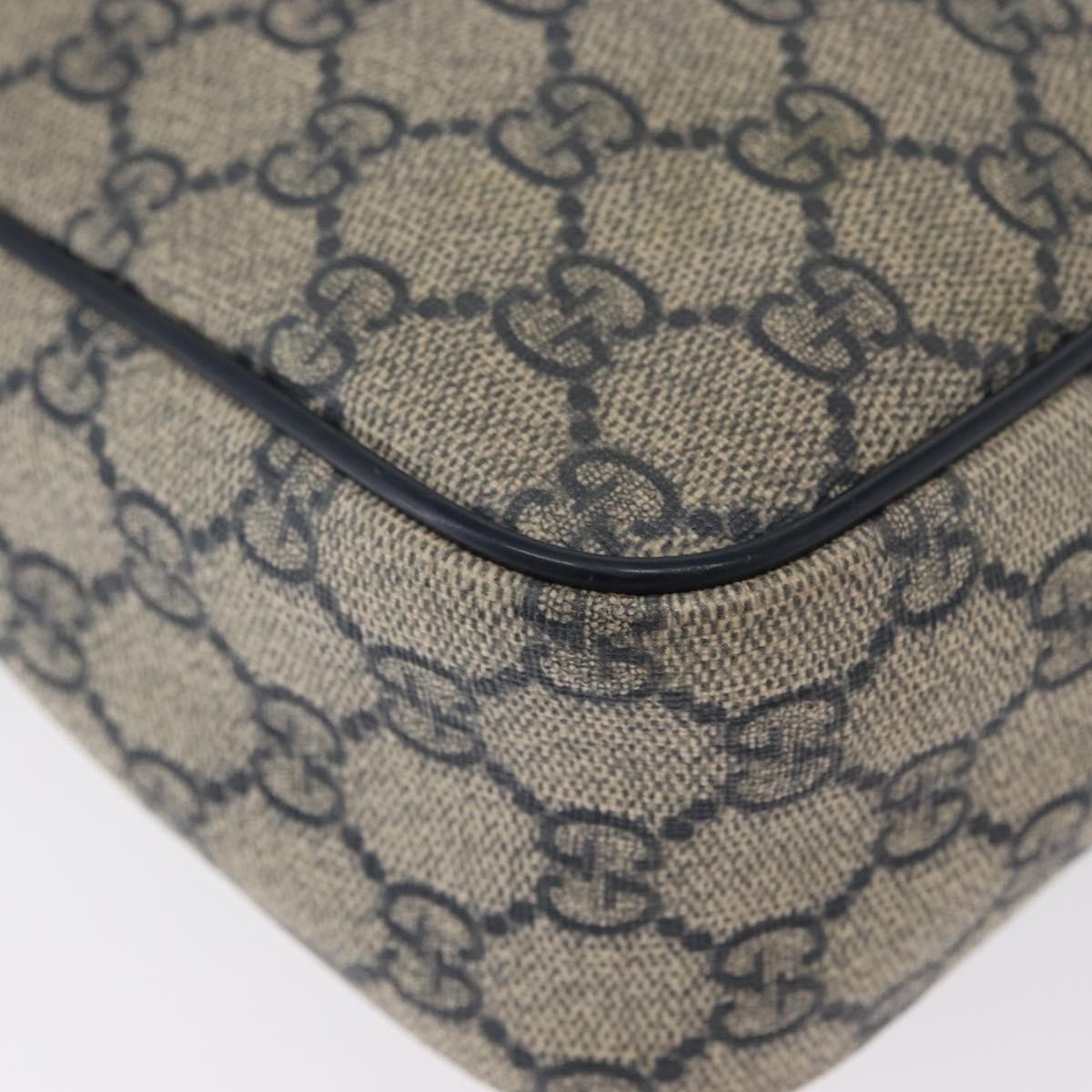 Gucci Front Zip Messenger GG Coated Canvas, NAVY, CANVAS, Shoulder bag