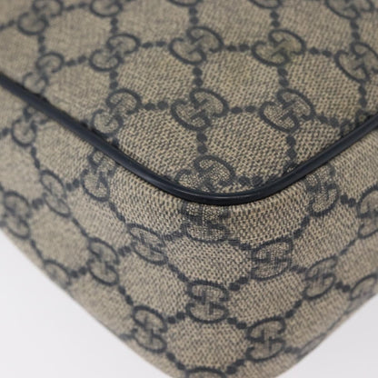 Gucci Front Zip Messenger GG Coated Canvas, NAVY, CANVAS, Shoulder bag