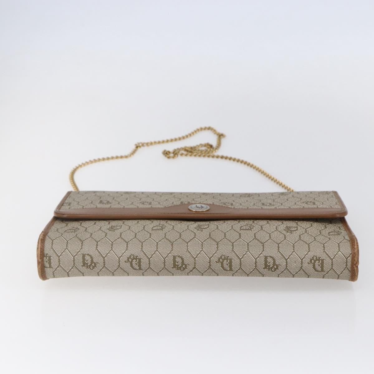 Christian Dior Vintage Honeycomb chain Canvas, BEIGE, CANVAS, Shoulder bag