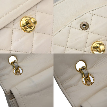 Chanel Vintage Two Tone CC Flap Bag Quilted Lambskin, BEIGE, LEATHER, Shoulder bag