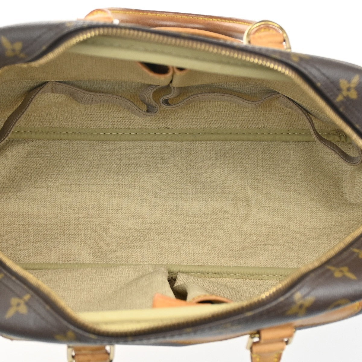 Louis Vuitton Deauville Handbag Monogram Canvas, BROWN, LEATHER, Handbag