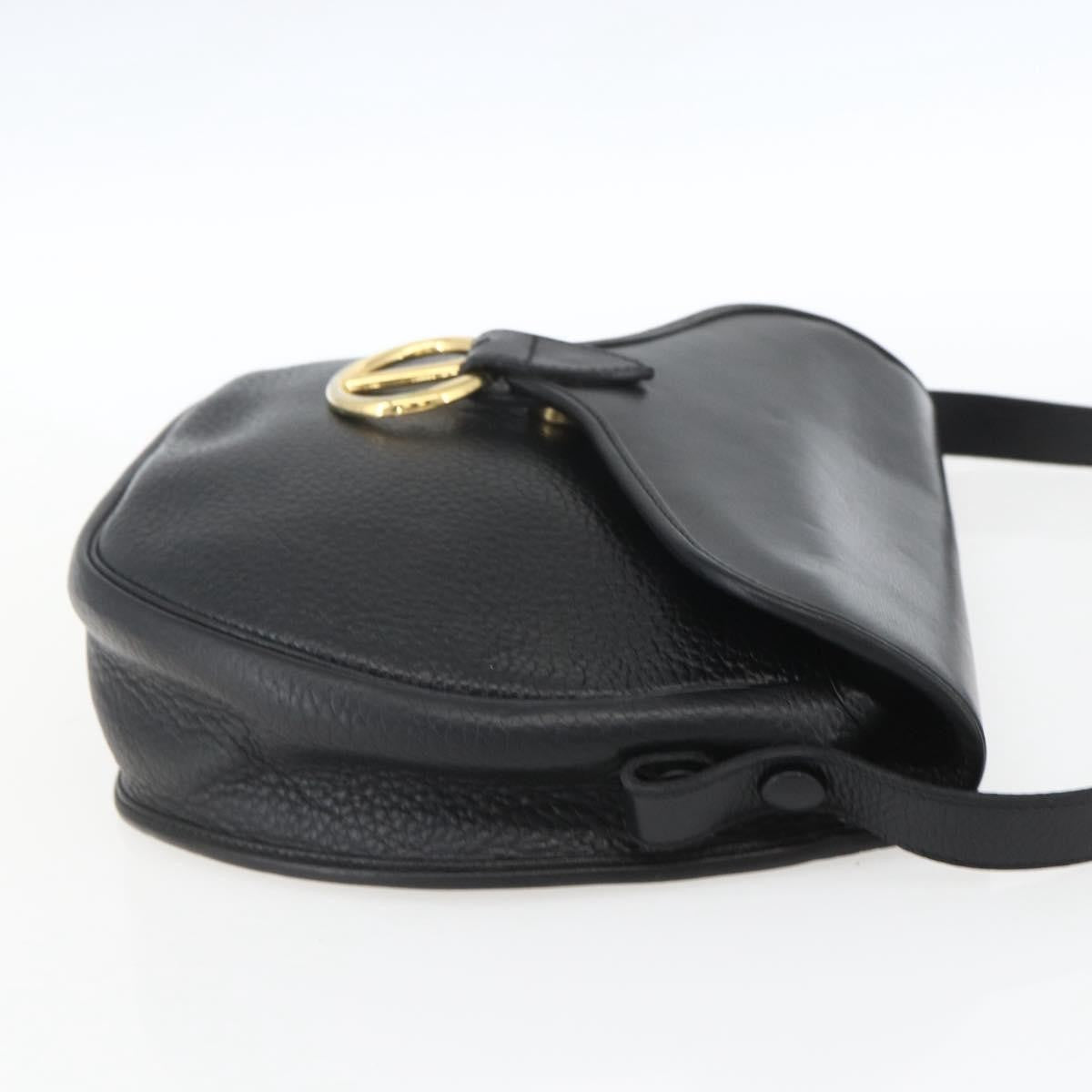 Christian Dior Bobby Flap Bag Whipstitch Leather, BLACK, LEATHER, Shoulder bag