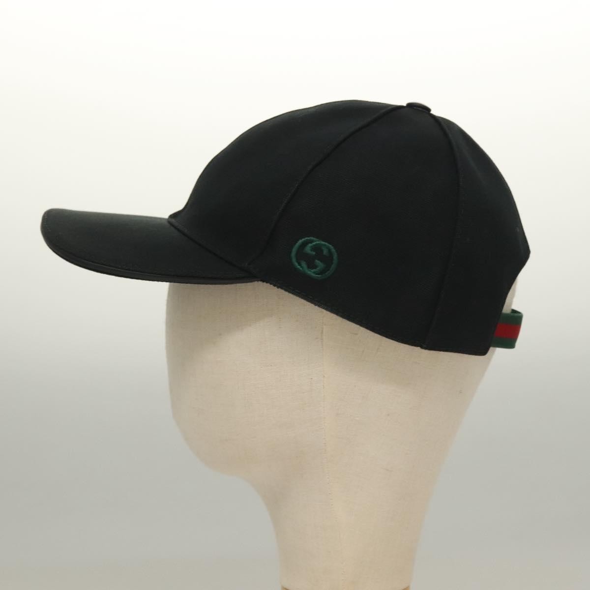 Gucci Web Baseball Hat GG Canvas, BLACK, CANVAS, Head accessory