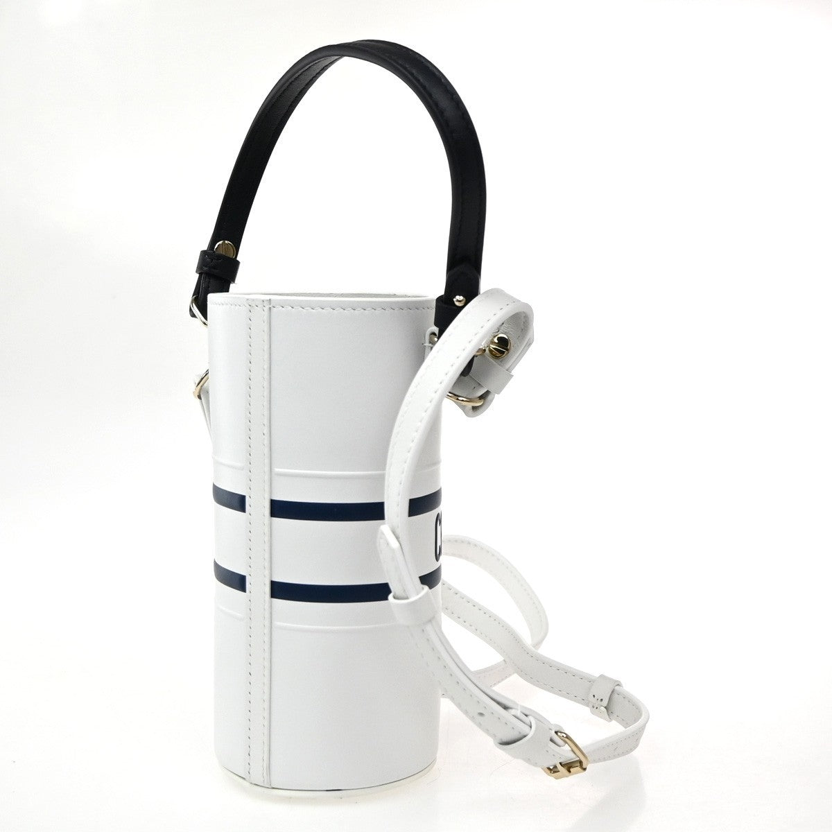 Christian Dior Vibe Bottle Holder Bag Printed Leather, White, Leather, Shoulder Bag
