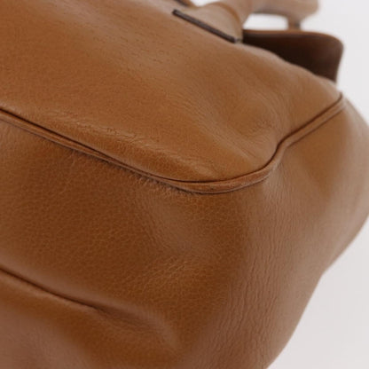 Salvatore Ferragamo Gancini Shoulder Bag Leather, BROWN, LEATHER, Shoulder bag