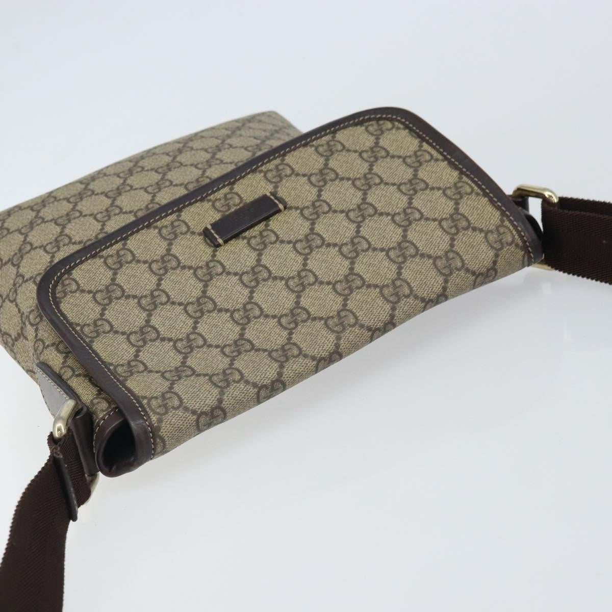 Gucci Flap Messenger GG Coated Canvas, BEIGE, PVC, Shoulder bag