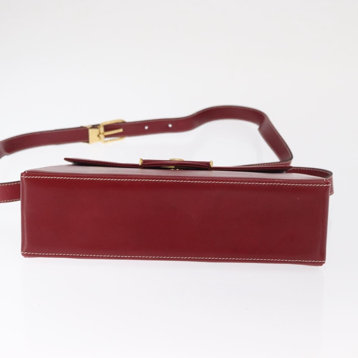 Christian Dior Vintage CD Logo Shoulder Bag Leather, RED, LEATHER, Shoulder bag
