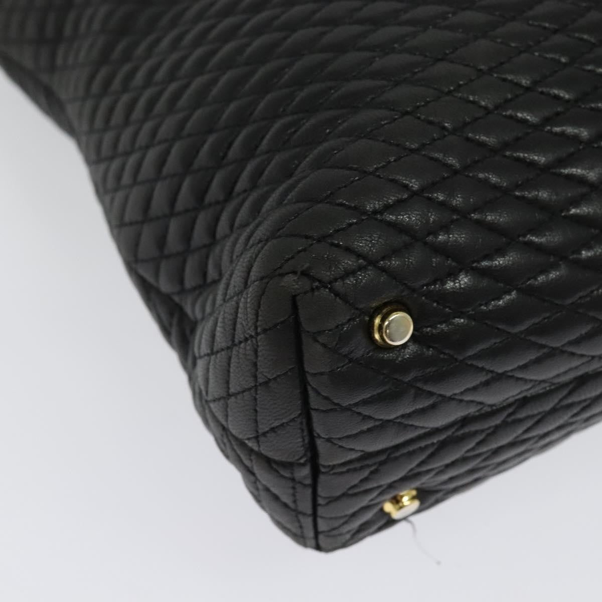 Bally Vintage Chain Shoulder Bag Quilted Leather, BLACK, LEATHER, Shoulder bag